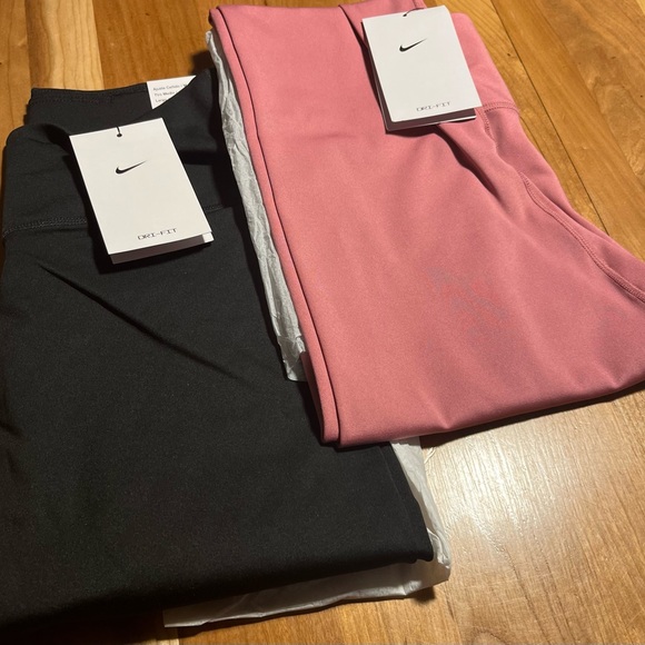 Nike Other - Nike One Mid Rise Dri Fit leggings 2 pairs. 1 pair Desert Berry, One Pair Black.
